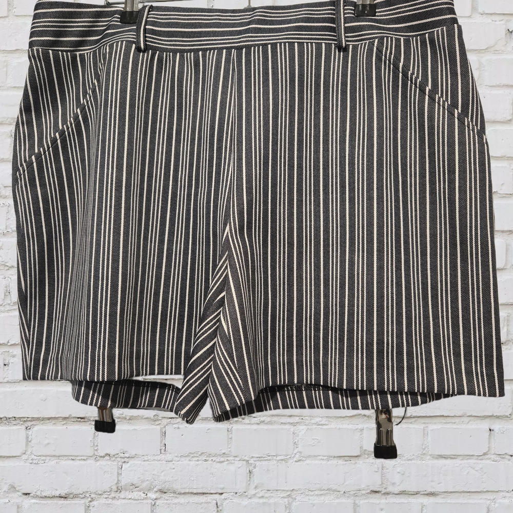 LAST CALL NYCC Black & White Striped Dress Shorts